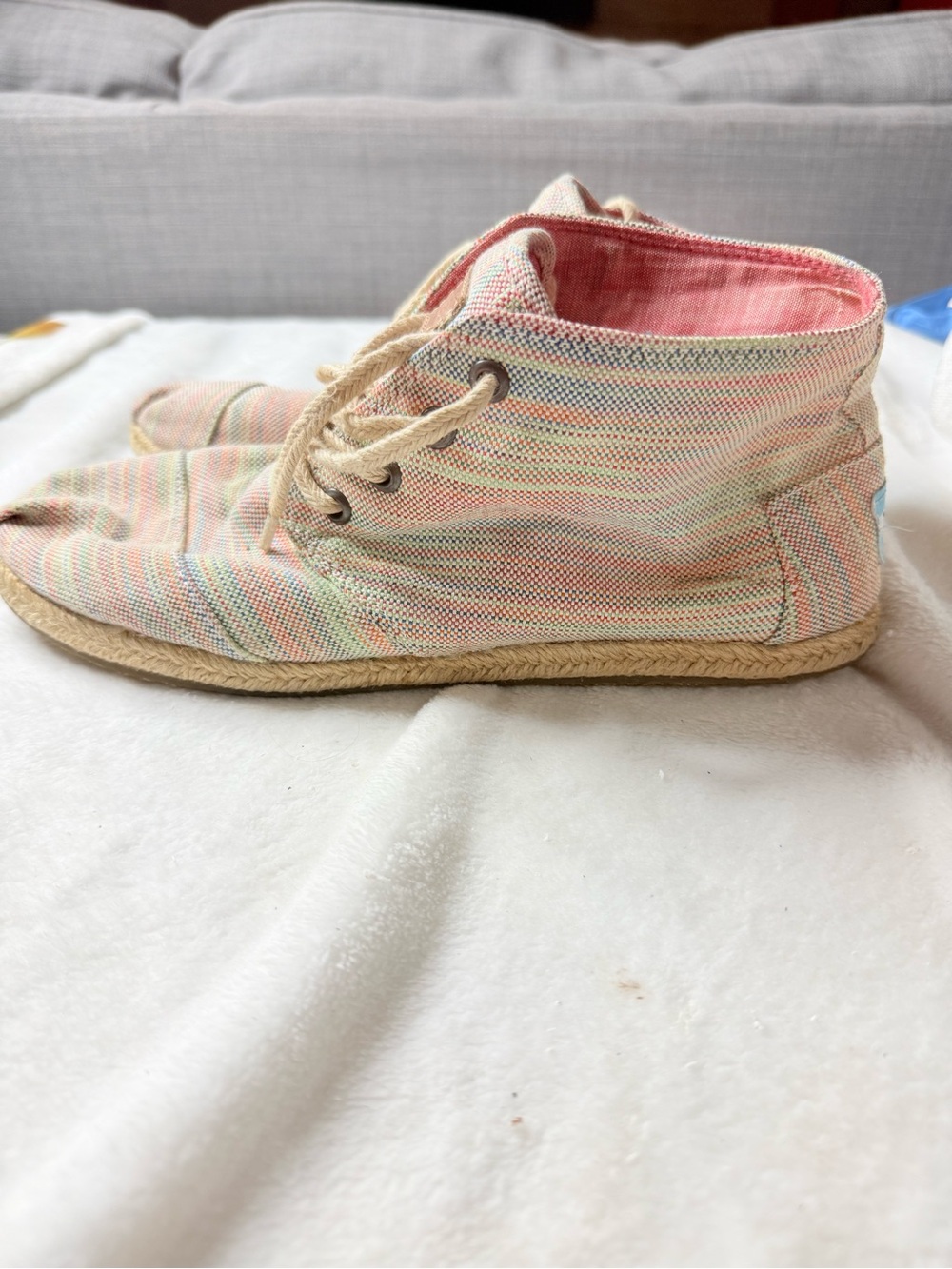 TOMS Women’s Woven Chukka Boots Multicolor Lace Up Espadrille Boho Shoes Size 9